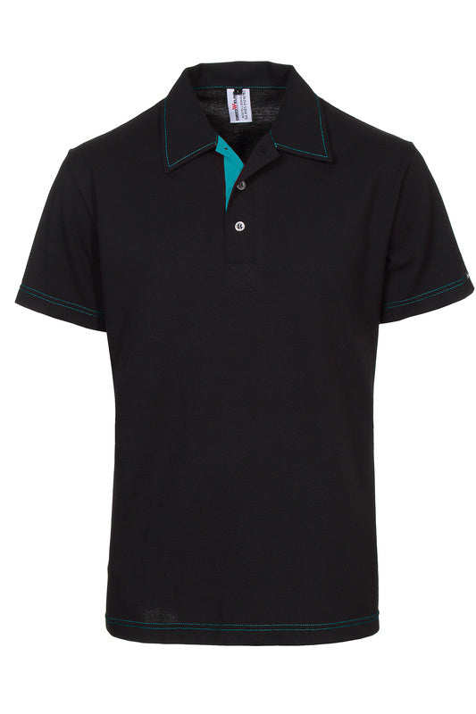 Herren Poloshirt Martin_Black Edition mit Untertritt in Blau