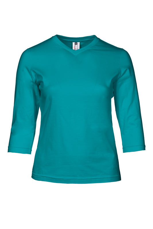 Unisex T-Shirt Neapel mit 3/4 Arm in Blau