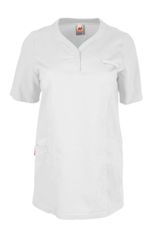 Pflegekasack Nila mit Poloshirteinsätzen in Farbe Weiß