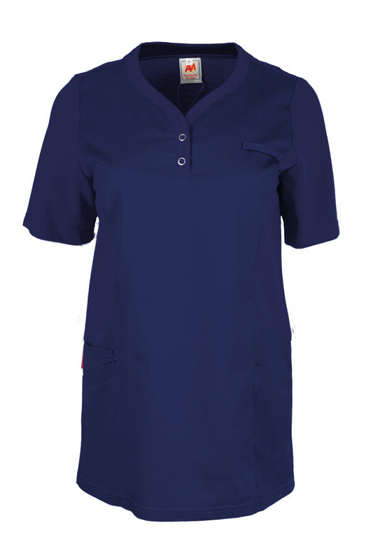 Pflegekasack Nila mit Poloshirteinsätzen in Farbe Dunkelblau