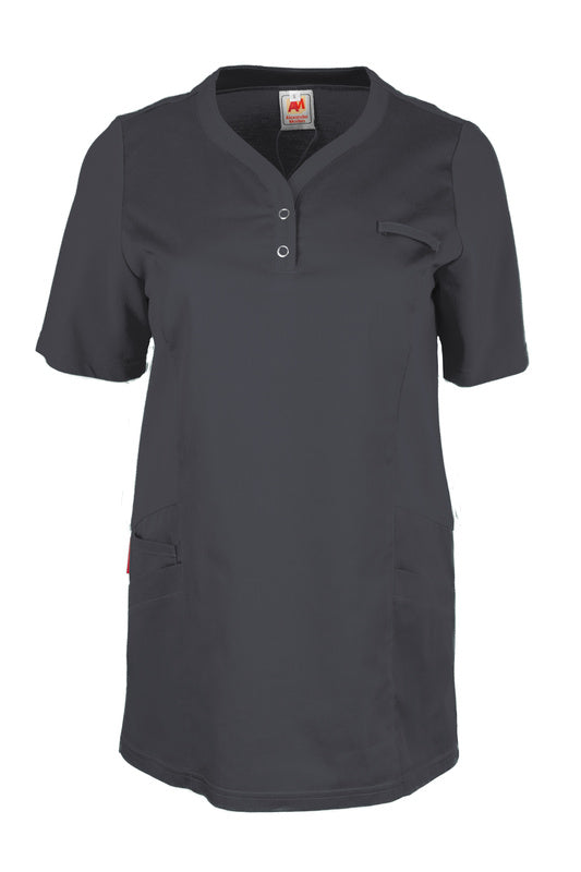 Pflegekasack Nila mit Poloshirteinsätzen in Farbe Grau