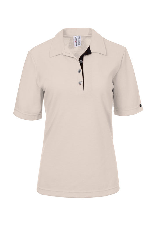 Damen Poloshirt Patty mit kurzen Ärmeln und in Hellrosa