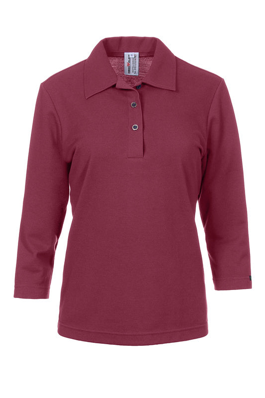 Damen Poloshirt Paula mit dreiviertel Armen in Pink