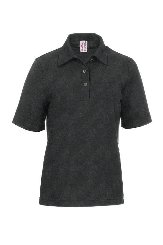 Damen Poloshirt Paula in Dunkelgrau meliert