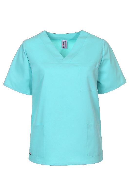 Pflegekasack Medical in Kurzarm in Blau