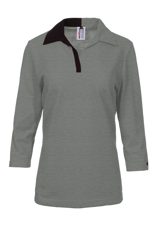 Damen Poloshirt Polonka in 3/4 Arm und V-Leiste