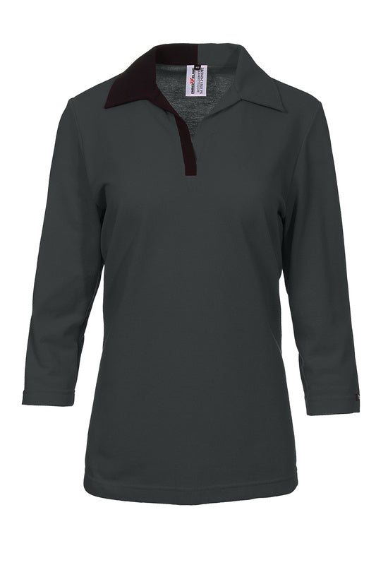 Damen Poloshirt Polonka in 3/4 Arm und V-Leiste