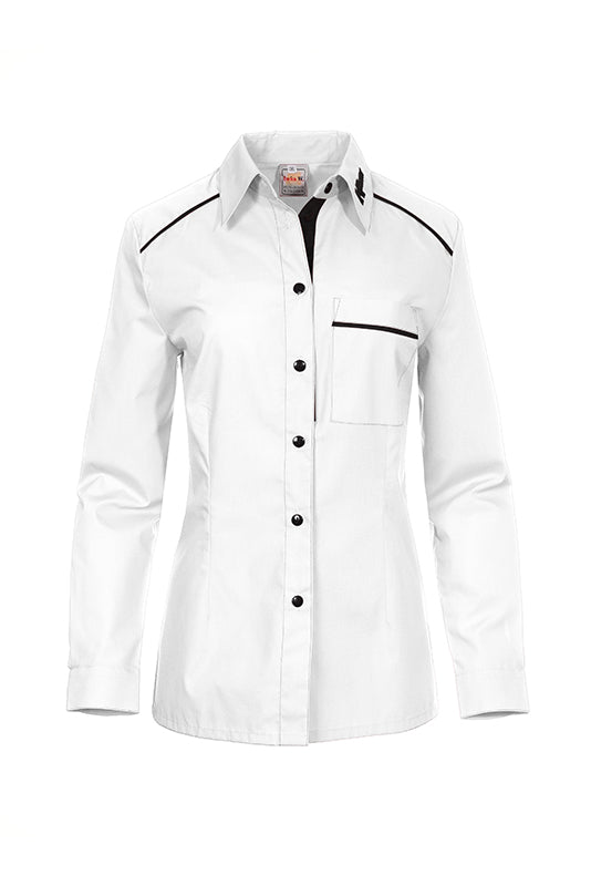 Performance Damenbluse Raina mit Brusttasche und hochwertiger Paspel