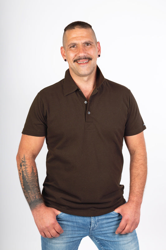 Herren Poloshirt Ralph mit kurzen Armen in Braun