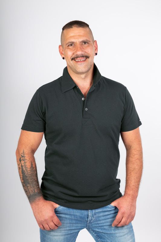 Herren Poloshirt Ralph mit kurzen Armen in Dunkelgrau