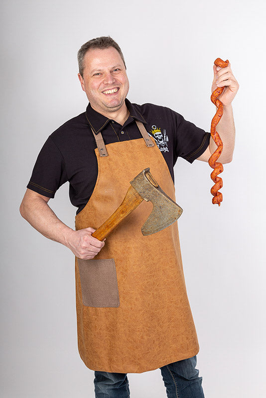 Poloshirt Ralph_Spicy Butcher Edition in Schwarz mit Stickerei