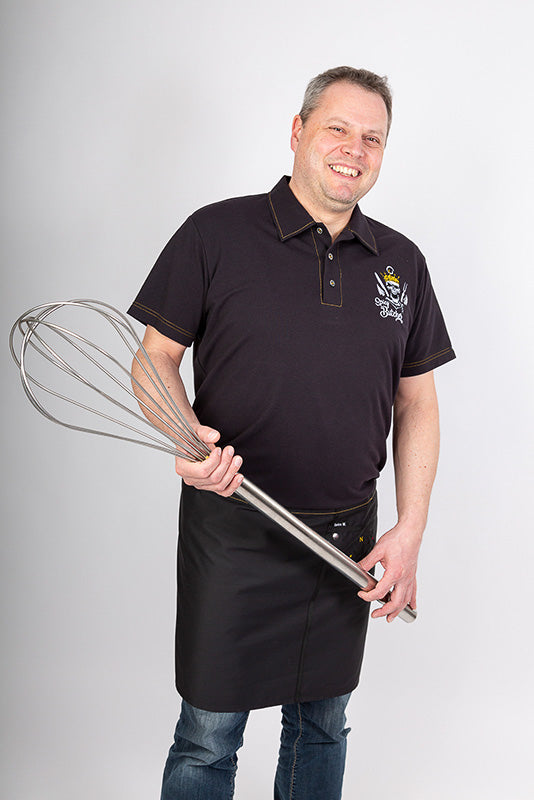 Poloshirt Ralph_Spicy Butcher Edition in Schwarz mit Stickerei