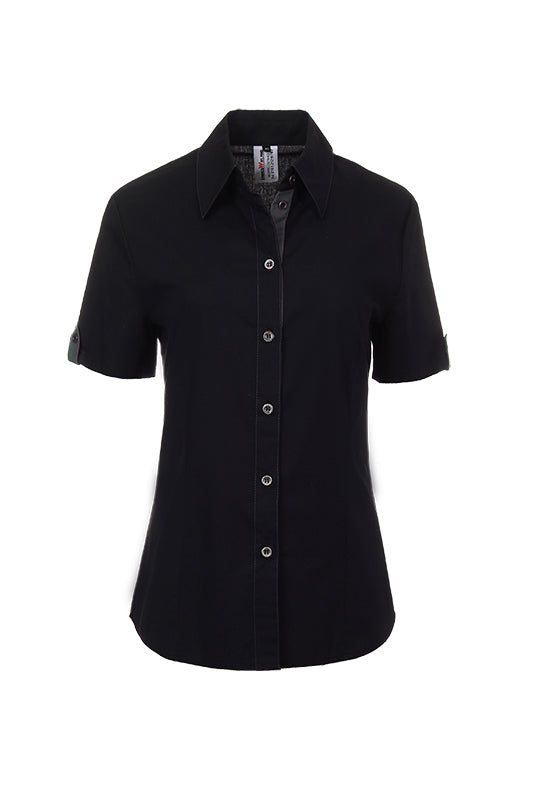 Damenbluse Rica_Black Edition in Schwarz mit Grau