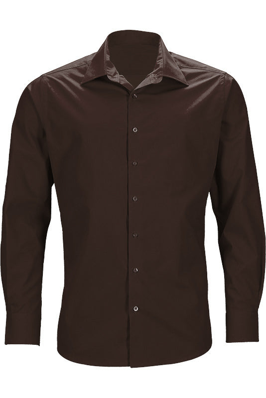 Businesshemd Ricky MG (Mischgewebe) in Braun