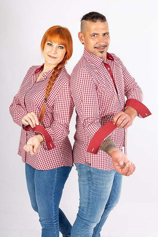 Kariertes performance Herrenhemd Rike_Pattern Edition in unempfindlichen Karostoffen, abgesetzt mit unifarbenen Untertritt