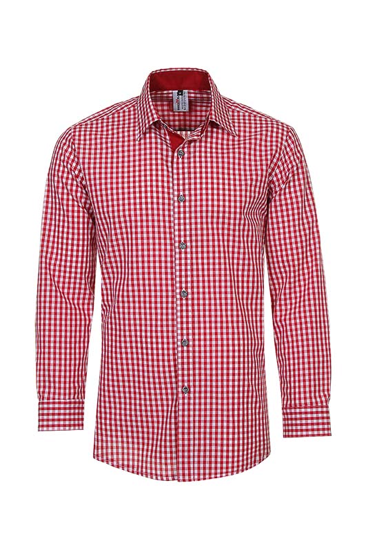 Kariertes performance Herrenhemd Rike_Pattern Edition in unempfindlichen Karostoffen, abgesetzt mit unifarbenen Untertritt