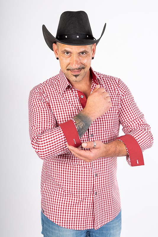 Kariertes performance Herrenhemd Rike_Pattern Edition in unempfindlichen Karostoffen, abgesetzt mit unifarbenen Untertritt