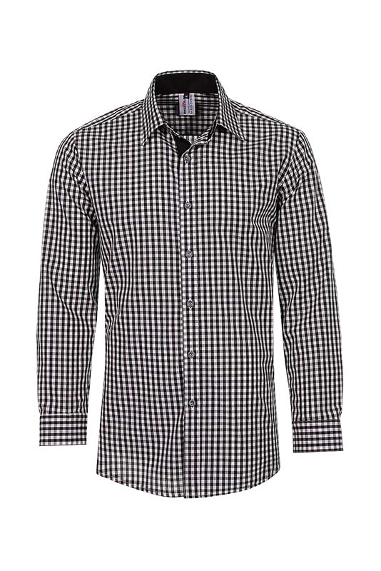 Kariertes performance Herrenhemd Rike_Pattern Edition in unempfindlichen Karostoffen, abgesetzt mit unifarbenen Untertritt