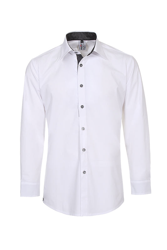 Herrenhemd Rike_White Edition in Weiß mit Grau