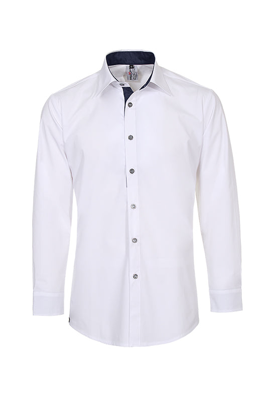 Herrenhemd Rike_White Edition in Weiß mit Blau