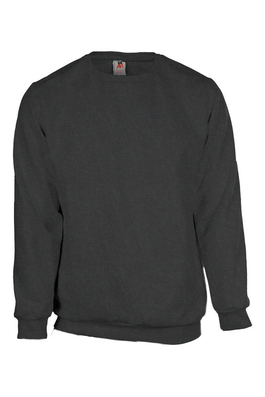 Unisex Sweat Pulli mit Rundhals in Dunkelgrau meliert