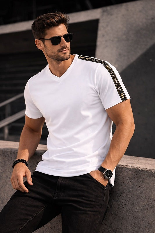 T-Shirt Ibiza White or Black with gold topstitching