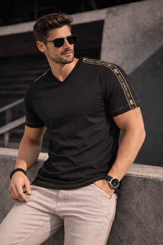 T-Shirt Ibiza White or Black with gold topstitching
