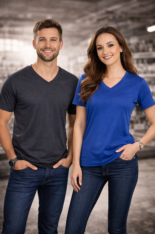 V-Neck T-Shirt Neapel in Kurzarm, vielen Farben und von Gr. XS - 4XL