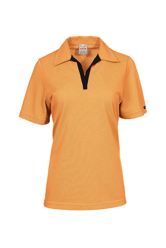 Damen Poloshirt Volly mit kurzen Armen in Orange
