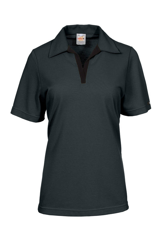Damen Poloshirt Volly mit kurzen Armen in Dunkelgrau