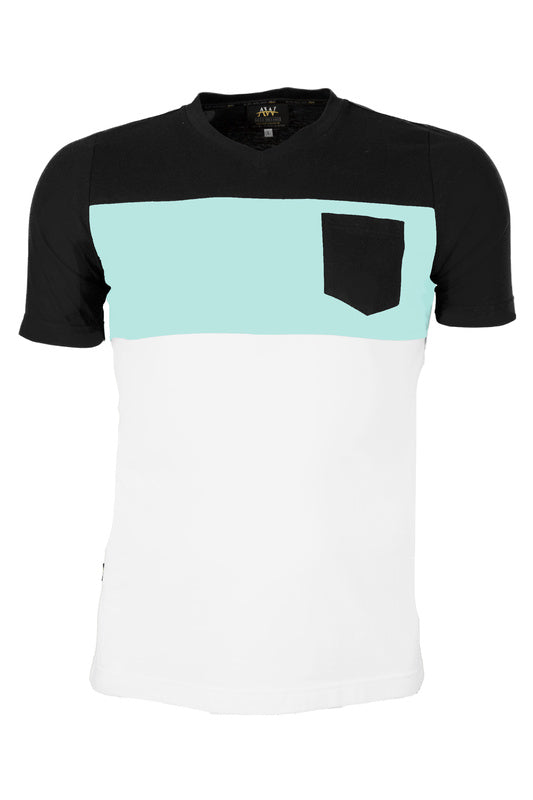Herren T-Shirt Lex_Black & White mit Brusttasche